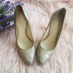 Coach Adina Cracked Metallic Pump